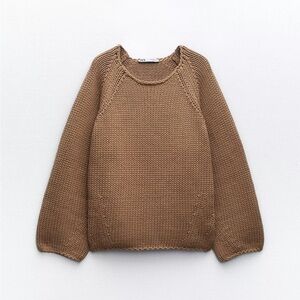 ZARA Cozy Brown Knit Sweater
